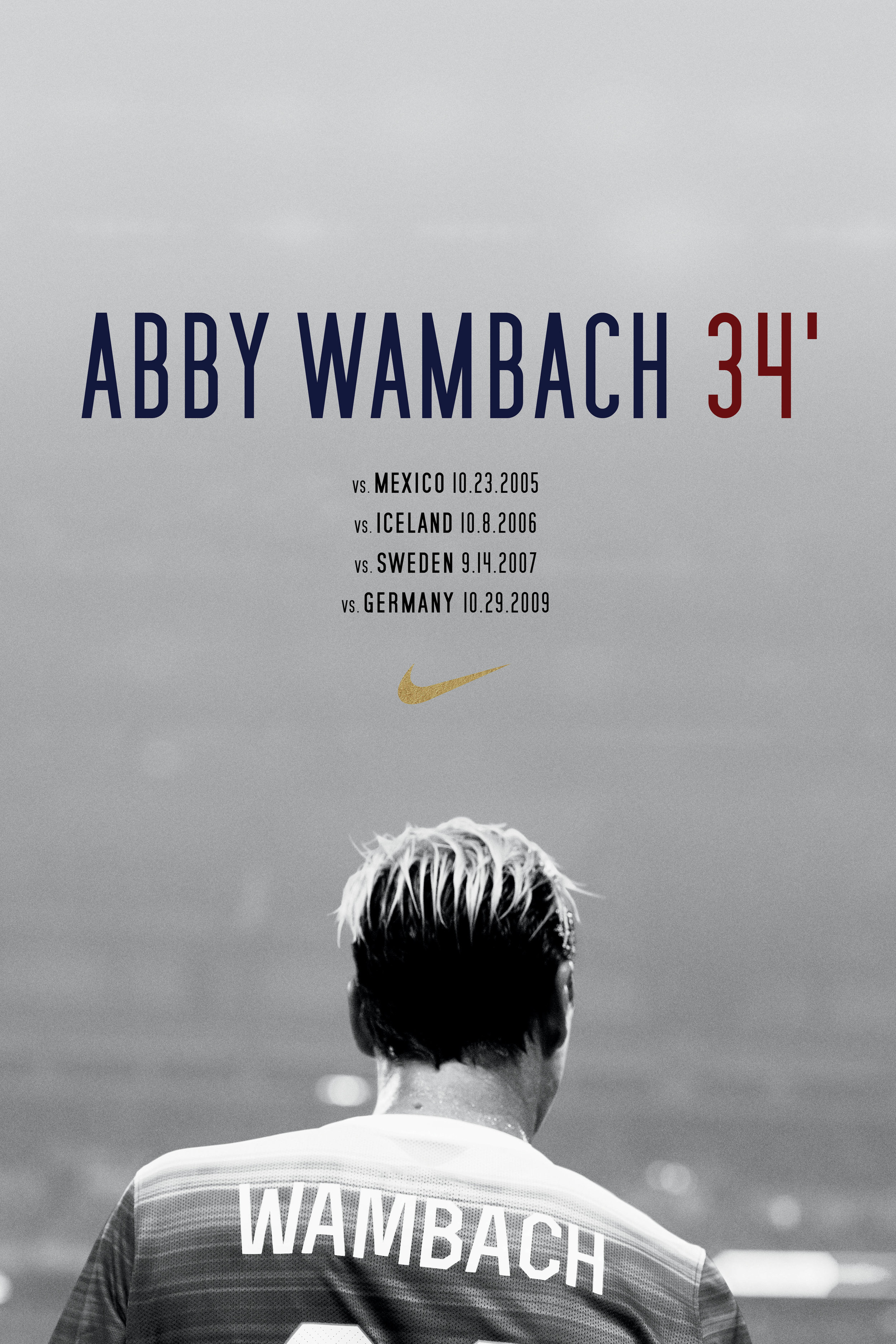 Nike - Abby Wambach 184 in 90' campaign visual