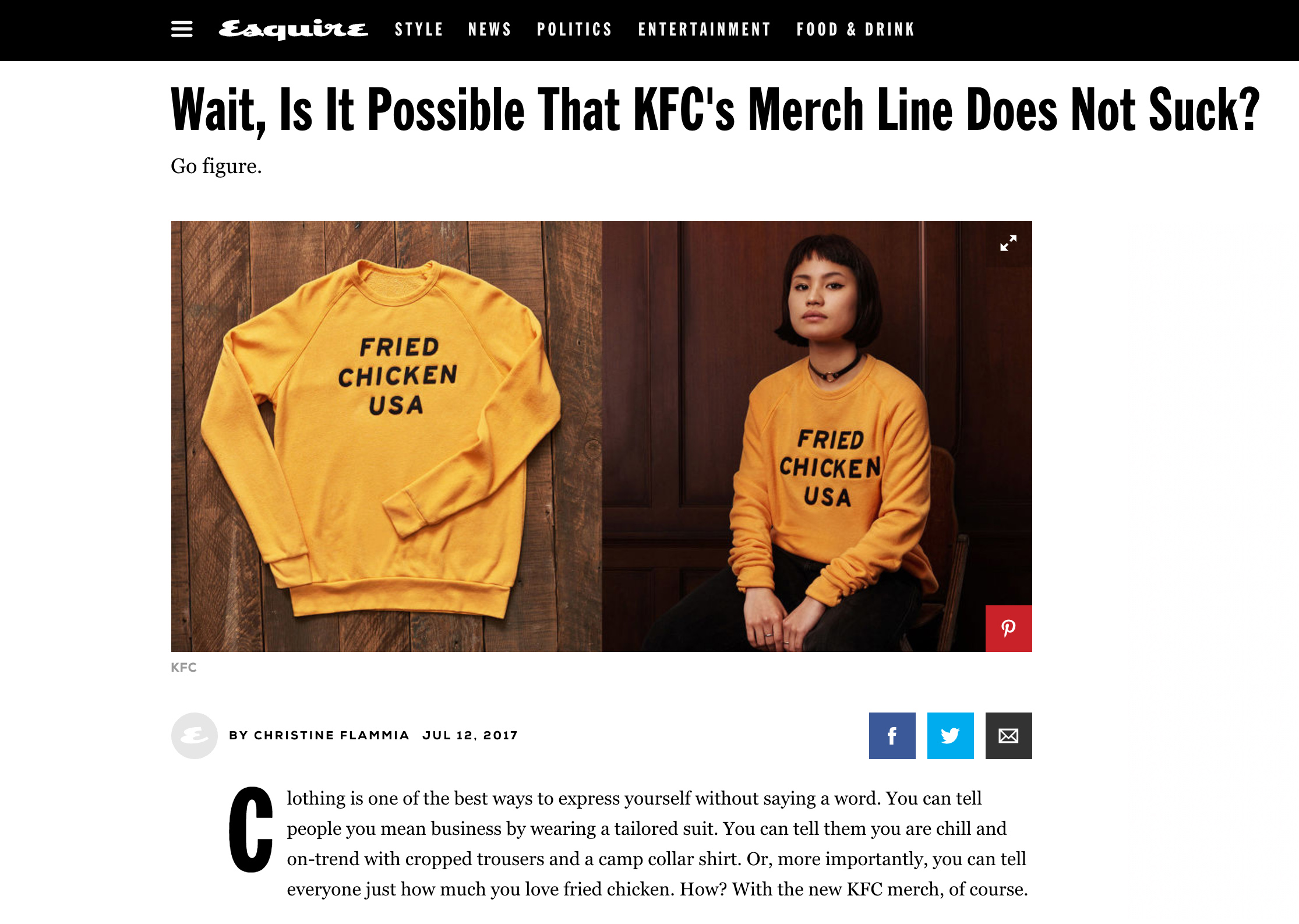 KFC Limited merchandise visual
